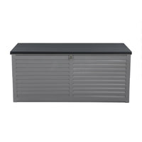 Outdoor Storage Box 490L Container Lockable Garden Bench Tools Toy Shed Black