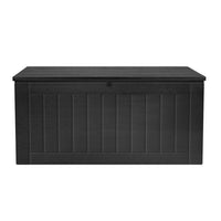 Outdoor Storage Box 830L Container Lockable Bench Tool Shed All Black