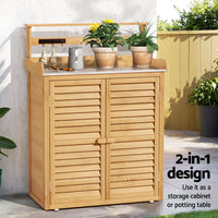 Outdoor Storage Cabinet Box Potting Bench Table Shelf Chest Garden Shed