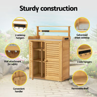 Outdoor Storage Cabinet Box Potting Bench Table Shelf Chest Garden Shed