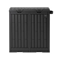 Gardeon Outdoor Trash Cans Dual Compartment Trash Can 220L Black