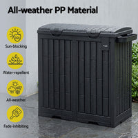 Gardeon Outdoor Trash Cans Dual Compartment Trash Can 220L Black
