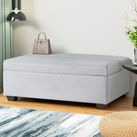 Ottoman Storage Sofa Bed 112cm Foldable Grey