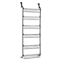 Artiss Over Door Storage Hanger Pantry 6-Tier Metal Hook Hanging Organiser Black
