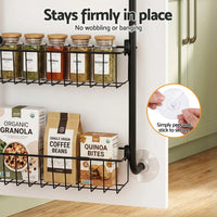 Artiss 2x Over Door Storage Pantry Organiser 6-Tier Metal Hanger Hook Black