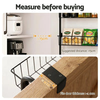 Artiss 2x Over Door Storage Pantry Organiser 6-Tier Metal Hanger Hook Black