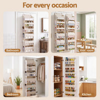 Artiss 2X Over Door Storage Hangers Pantry 6-Tier Organiser Pockets Fabric Beige
