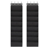 Artiss Over Door Shoe Organiser Storage X2 8-Tier Pantry Hanger Fabric Black