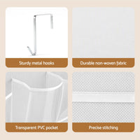 Artiss Over Door Shoe Organiser Storage 6-Tier Pantry Hanger 24 Pockets White