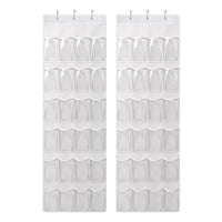 Artiss Over Door Shoe Organiser Storage X2 6-Tier Pantry Hanger 24 Pockets White