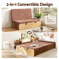Artiss Folding Kraft Paper Bed Frame with Mattress and Pillow 300kg Capacity 200x120cm