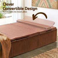 Artiss Folding Kraft Paper Bed Frame with Mattress and Pillow 300kg Capacity 200x120cm