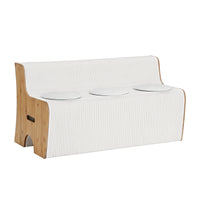 Artiss Folding Kraft Paper Sofa 3 Seater Accordion Bench with PU Leather Cushion Collapsible Couch 300kg Capacity 150x59x63cm