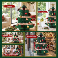 Jingle Jollys Paper Christmas Tree 61CM w/ Star Topper Xmas Decor Tabletop Green DIY Ornament Set