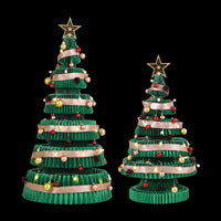 Jingle Jollys 3PCS Christmas Tree Decoration with Lights Foldable Easy Setup Tree