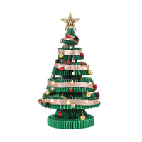 Jingle Jollys Paper Christmas Tree 87CM w/ Star Topper LEDs Xmas Decorations Kit Home Office Green