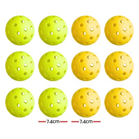 Everfit 12PC Pickleballs Set 40-Hole Design Indoor Outdoor Durable PE Balls Green/Yellow