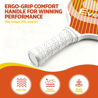 Everfit Pickleball Paddle Set Fibreglass Racquet Honeycomb Core With Bag Orange
