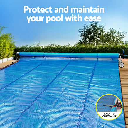 Aqua Buddy Pool Cover 600 Micron Solar Heat Blanket 10.5x4.2m w/ 5.55m Roller Blue