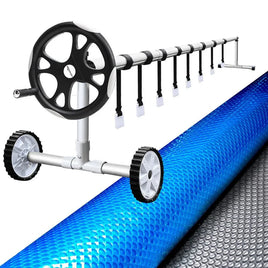 Aquabuddy Pool Cover 500 Micron 11x4.8m Silver Swimming Pool Solar Blanket 5.5m Roller