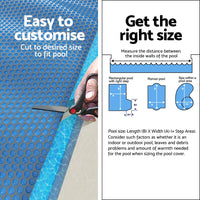 Aqua Buddy Pool Cover 600 Micron 11x4.8m Swimming Pool Solar Blanket Blue Black