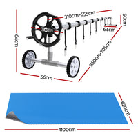 Aqua Buddy Pool Cover 600 Micron 11x6.2m w/ Roller 6.55m Swimming Pools Solar Blanket