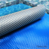 Aquabuddy Pool Cover 11x6.2m 400 Micron Swimming Pool Solar Blanket Blue Silver