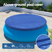 Aquabuddy Pool Cover Fit 2.44m Round Above-ground Ring Swimming Pool Blanket Blue