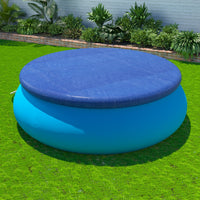 Aquabuddy Pool Cover Fit 2.44m Round Above-ground Ring Swimming Pool Blanket Blue