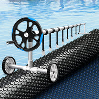 Aqua Buddy Pool Cover 500 Micron 6.5x3m w/ Blue Roller 5.55m Swimming Pools Black Solar Blanket
