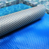 Aquabuddy Pool Cover 500 Micron 7x4m Swimming Pool Solar Blanket Blue Silver