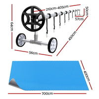 Aquabuddy Pool Cover 500 Micron 7x4m Silver Swimming Pool Solar Blanket 4m Roller