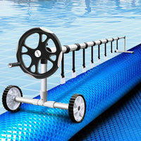 Aquabuddy Pool Cover 8x4.2m 400 Micron Blue Swimming Pool Solar Blanket 5.5m Roller