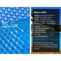 Aquabuddy Pool Cover 8x4.2m 400 Micron Silver Swimming Pool Solar Blanket 5.5m Blue Roller