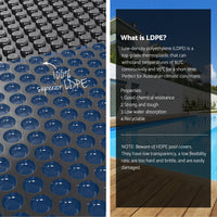 Aqua Buddy Pool Cover 600 Micron Bubble Heat Solar Blanket Blue Black 8x4.2m