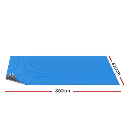 Aqua Buddy Pool Cover 600 Micron Bubble Heat Solar Blanket Blue Silver 8x4.2m