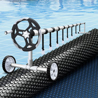 Aqua Buddy Pool Cover 600 Micron 8.5x4.2m w/ Roller 5.55m Swimming Pools Black Solar Blanket