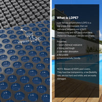 Aquabuddy Pool Cover 600 Micron 8.5x4.2m w/ Blue Roller 5.55m Black Solar Blanket