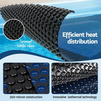 Aqua Buddy Pool Cover 500 Micron 8.5x4.2m w/ Roller 5.55m Swimming Pools Black Solar Blanket