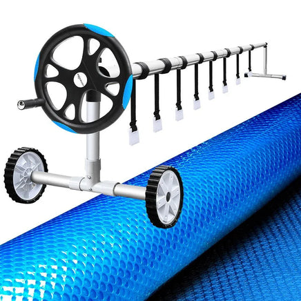 Aquabuddy Pool Cover 500 Micron 9.5x5m Swimming Pool Solar Blanket 5.5m Roller Blue