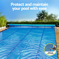 Aqua Buddy Pool Cover 600 Micron 9.5x5m w/ Roller 5.55m Swimming Pools Sliver Solar Blanket