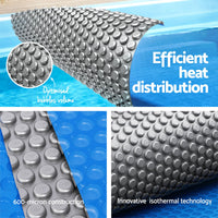 Aqua Buddy Pool Cover 600 Micron 9.5x5m w/ Blue Roller 5.55m Swimming Pools Sliver Solar Blanket