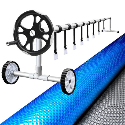 Aquabuddy Pool Cover 9.5x5m 400 Micron Swimming Pool Solar Blanket 5.5m Roller