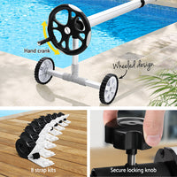 Aqua Buddy Pool Cover Roller 6.55m Adjustable Swimming Pool Solar Blanket Reel