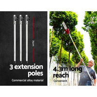 Giantz Pole Chainsaw 2 Stroke Petrol Tree Pruner Long Reach Saw 12 Inch Bar 2 In 1