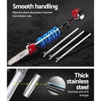 Giantz Pole Chainsaw 2 Stroke Petrol Hedge Trimmer Tree Pruner 9 In 1