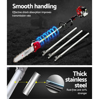Giantz Pole Chainsaw 2 Stroke Petrol Tree Pruner Long Reach Saw 12 Inch Bar
