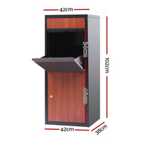 Garden Parcel Letterbox Drop Box Package Black