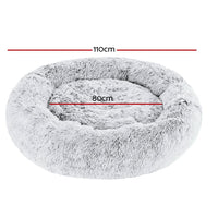 Pet Bed Dog Cat 110cm Calming Extra Large Soft Plush Charcoal