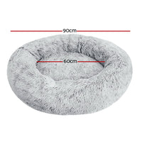 Pet Bed Dog Cat 90cm Large Calming Soft Plush Charcoal